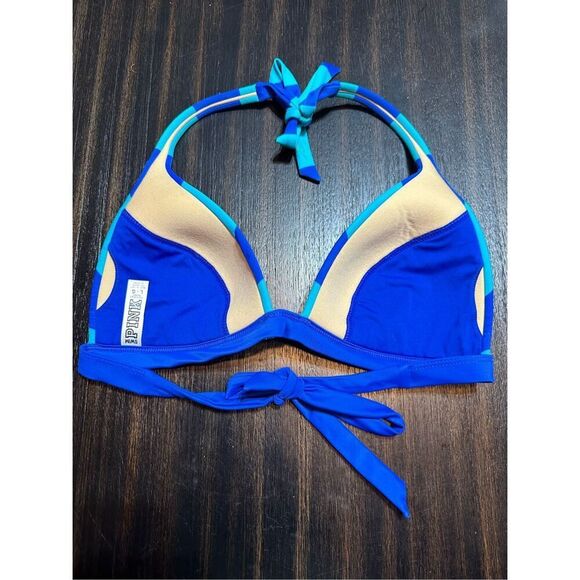 Victoria’s Secret PINK blue bikini swim top size L - Picture 4 of 5